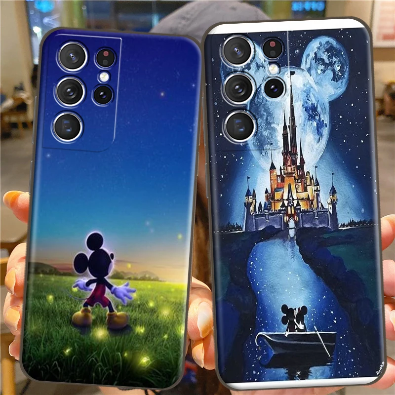 

Disney Mickey Castle For Samsung S22 Ultra S22 Plus Soft Silicon Back Phone Cover Protective Black Tpu Case Coque Carcasa Back