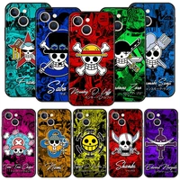 one piece anime logo luxury phone case for iphone 13 12 11 pro max mini 7 8 plus soft shell for iphone x xr xs max se 2022 cover