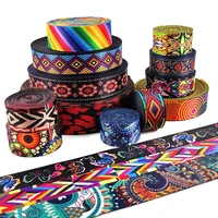 2m 3850mm ethnic jacquard webbing print nylon lace ribbon bag strap tape belt sling clothing decoration band sewing accessories