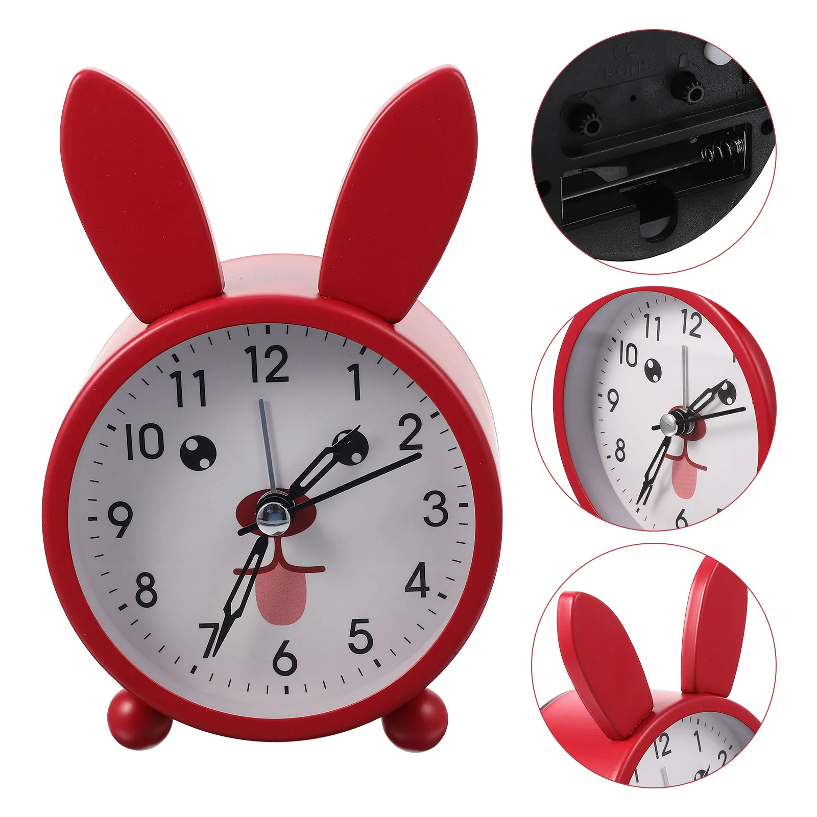 

Clock Alarm Desk Table Bunny Bedside Digital Silent Dormitory Kids Rabbit Household Room Convenient Light Cute Accessory Dorm