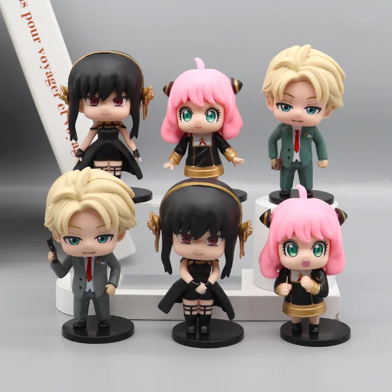 

Hot 6pcs 10cm Anime Spy X Family Action Figure Toys Cute Anya Loid Yor Character Spy Family Model PVC Dolls Gifts For Children