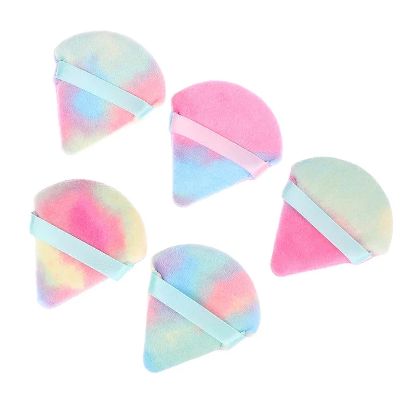 

2pcs/5pcs Triangle Velvet Powder Puff Cosmetic Puff Mini Beauty Sponge Bigger In Wet Face Powder Puff Foundation Makeup Tools
