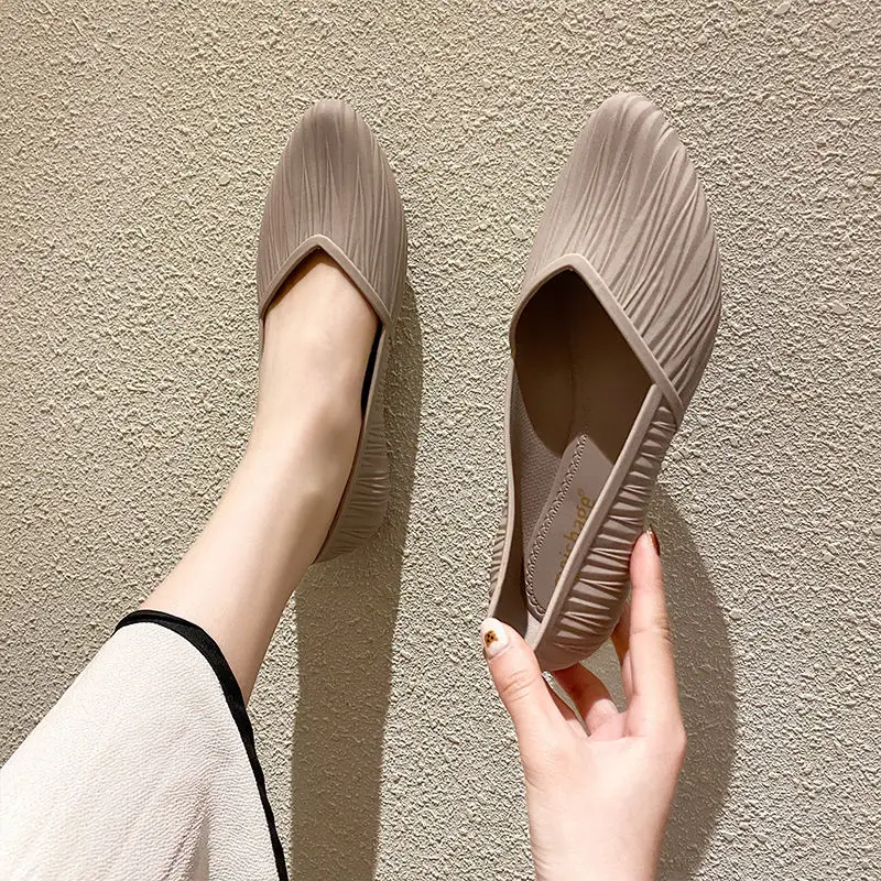 

Women Summer Adult Work Rubber Shoes Fashion Jelly Shoes New Low-top Waterproof Shoes Rain Boots Non-slip Shallow Toe Sandals