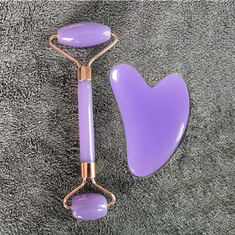 Natural Rose Resin Roller Gua Sha Set Guasha Scraper Facial Massager Face Lifting Slimming for Neck Body Massage | Красота и здоровье
