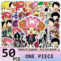 50pcs anime one piece stickers cartoon luffy for laptop bicycle skateboard car suitcase guitar pvc waterproof cool decal toys