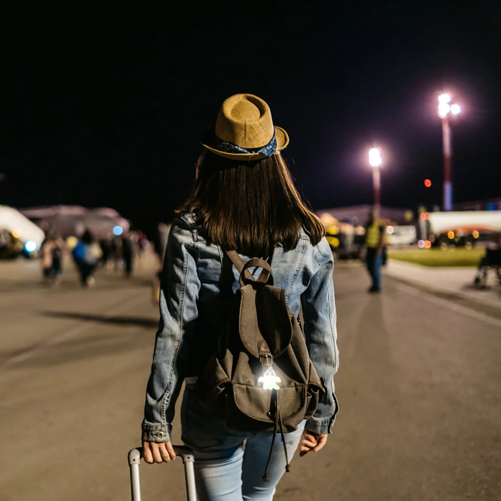 10 Pcs Ghost Reflective Pendant Halloween Night Riding Pendants Keychain Reflector Pvc Lattice Ride Child Bulk Toys Kids