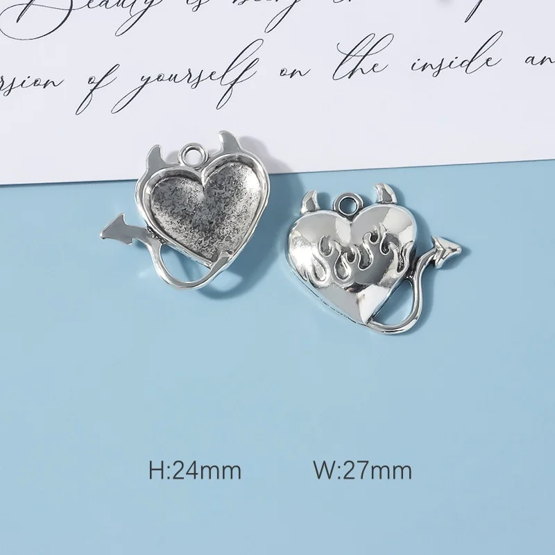 10 шт. смешанный сплав Антикварные полые сердца Череп Любовь женская подвеска
