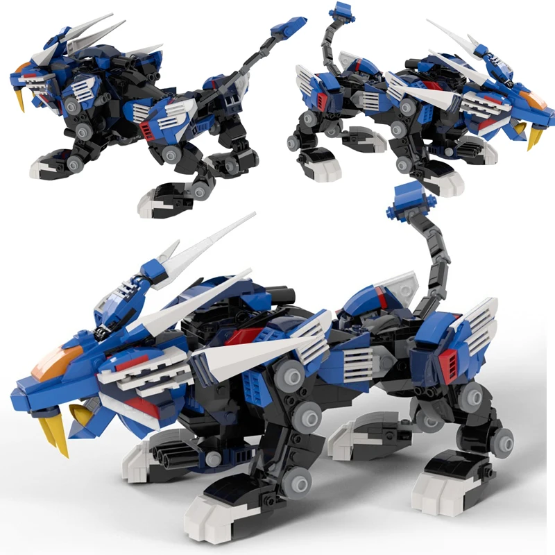 

Механический конструктор MOC зверь для зоидов-лезвие-лигатель, набор строительных блоков Mecha Tiger, сделай сам, кирпичи животных для детей, пода...