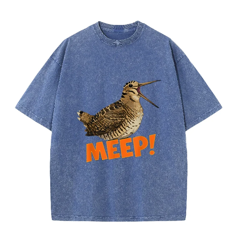 Фото Футболка унисекс с графическим принтом American Woodcocks Meep Bird, из чистого хлопка, с забавным юмором, свободного кроя, с коротким рукавом, в уличном стиле, повседневная, на каждый день №3