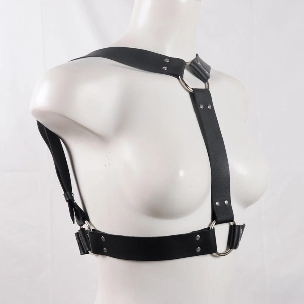 Для мужчин кожаный регулируемый нагрудный портупея с подтяжками черные подвязки