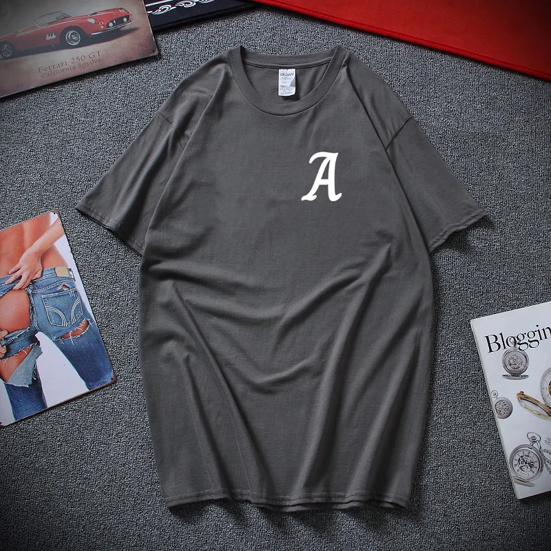 

Funny Letter A Printed T-Shirt Cotton Fabric Men's Fashion Simple Casual Short Sleeve Comfortable Breathable Clothing