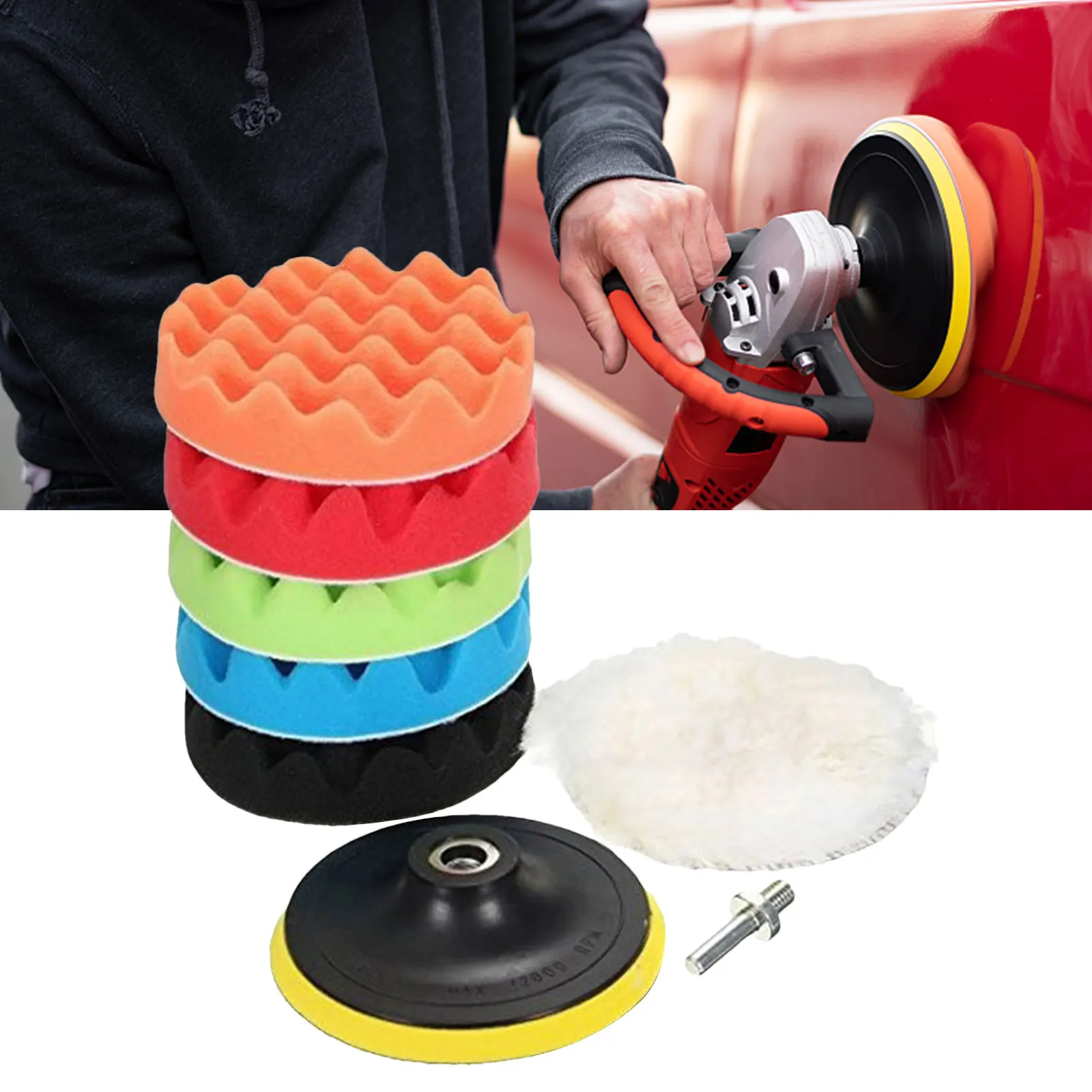 

3-Inch Wool Polishing Disc 5PCS Wool Sponge Pad Self-adhesive Car Polishing Kit LZ60-3" 80MM Buffing Waxing Sponge For Waxing