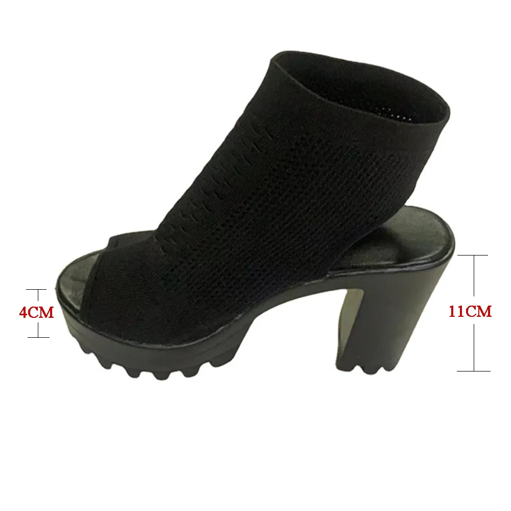 Босоножки женские из трикотажной ткани 36-43 цвет белый/черный