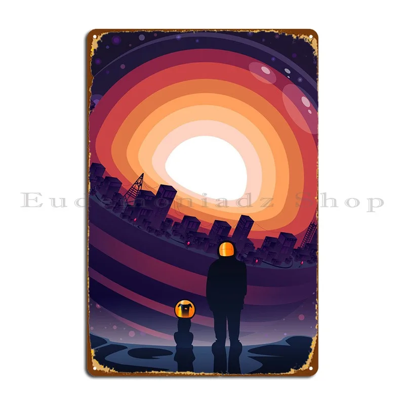 

Металлический плакат с изображением фиолетовой планеты, кухонная пещера, дизайн кинотеатра, жестяной плакат