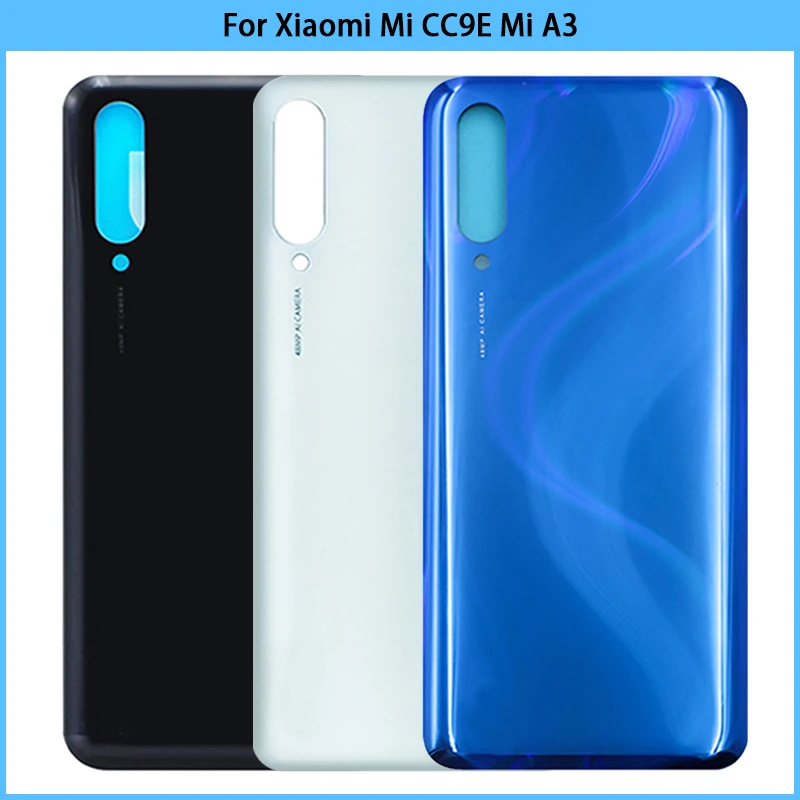 Coque arrière pour Xiaomi Mi A3  panneau en verre 3D  boîtier de batterie avec adhésif de