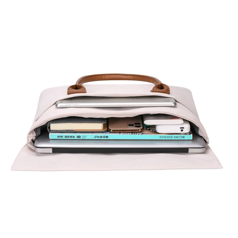 Men and Women's Fashion Commuter Handbag Lightweight Plush Lining Laptop Bag Waterproof and Wearable File Organizer For Business