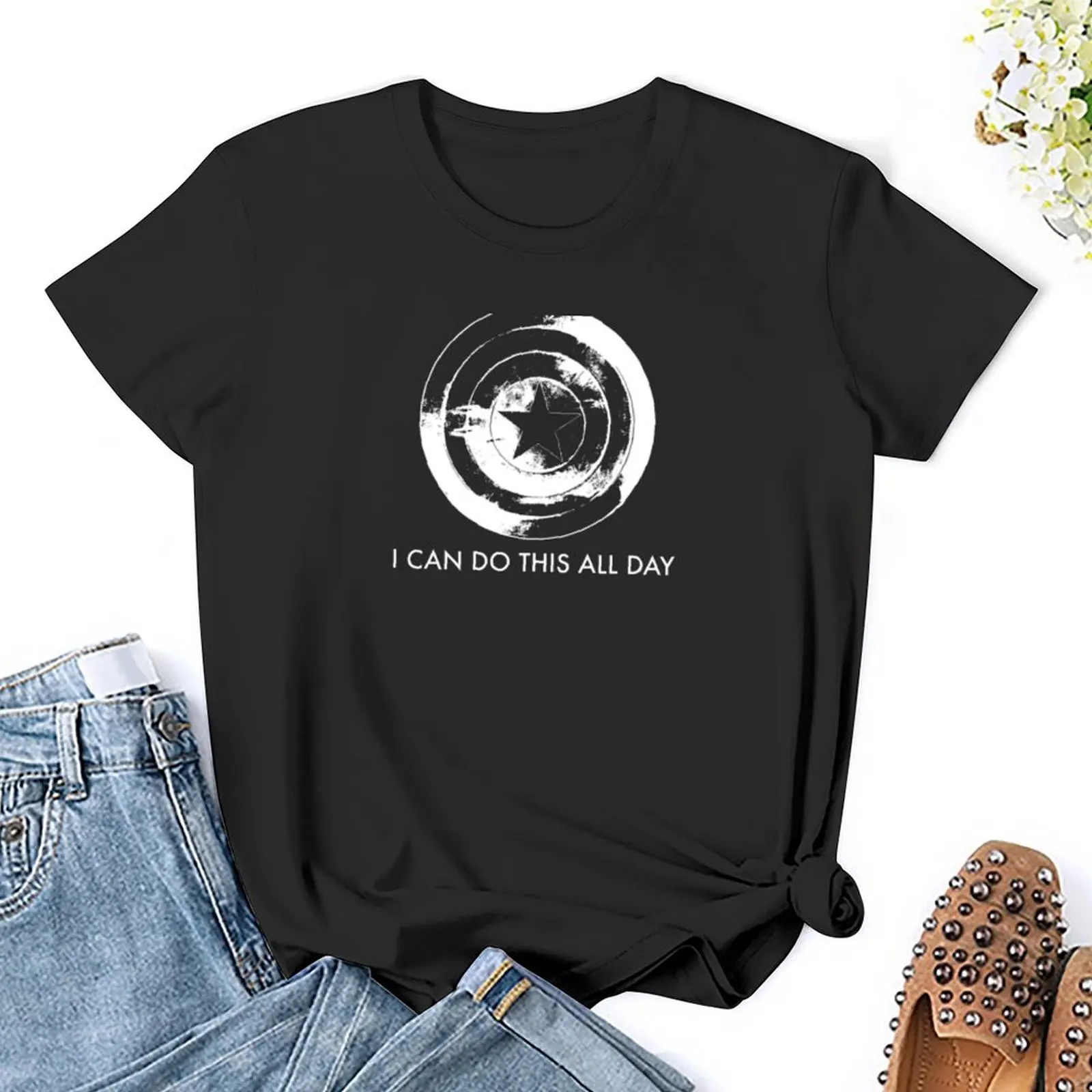 Я могу сделать это на весь день футболка винтажная женская одежда