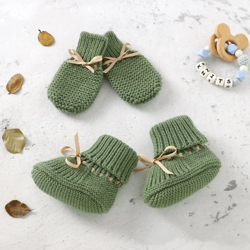 

0-24M Baby Girl Bowknot Winter Warm First Walkers Autumn Infant Toddler Crochet Prewalker Boots Soft Sole Boy Shoes Cute