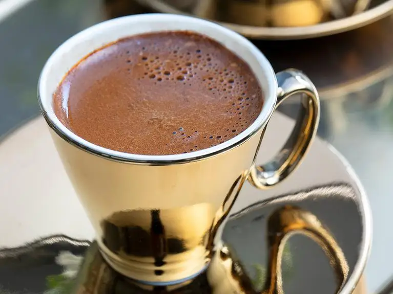 LaModaHome Espresso Coffee Cups with Saucers Asto Porcelain Set of 2 Coffee Cup 80 ml Gold Turkish Arabic Greek Coffee cup
