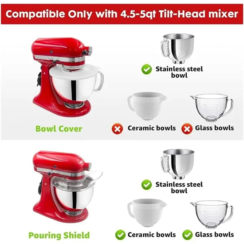 A74X - Защитный экран от брызг для миксеров KitchenAid 4.5-5 кварт с откидной головкой и крышки для чаш миксеров (art.: 3920dc9201271) - 3920dc9201271