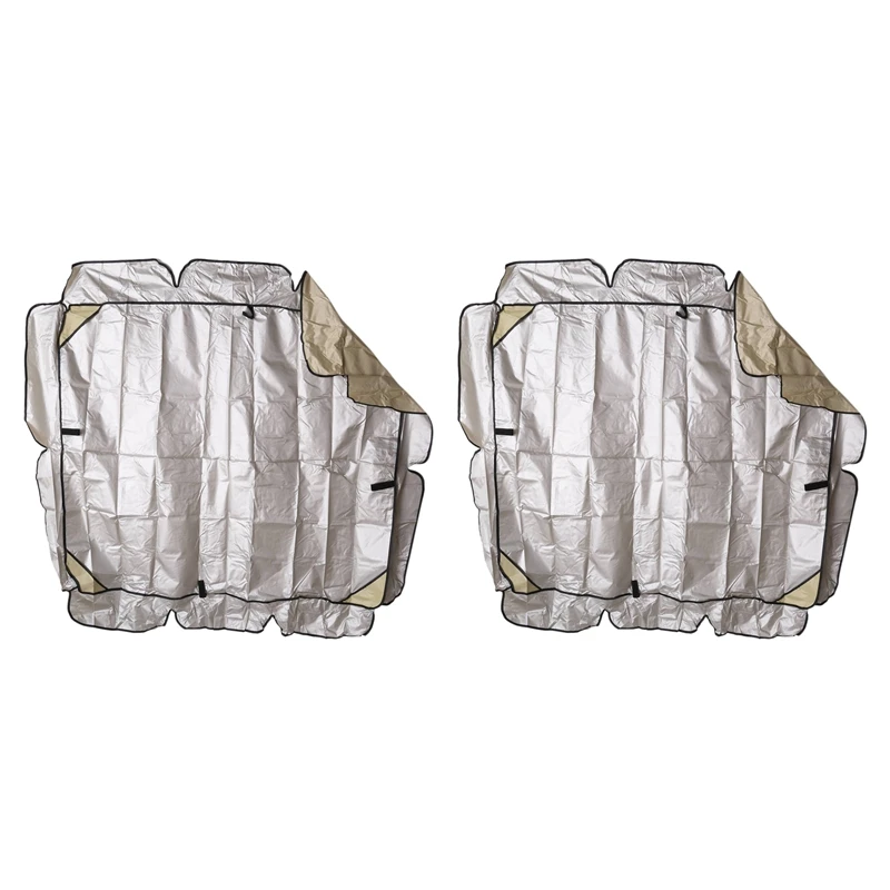 

2X Swing Canopy Top Cover Replacement Canopy Garden Outdoor Porch Balance Cover (Beige 55X47X7 Inches)