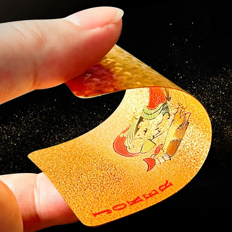 

Playing Cards PVC Plastic Poker Waterproof Washable Gold Color Parker Creative Thickened Playing Cards Toys for Adults