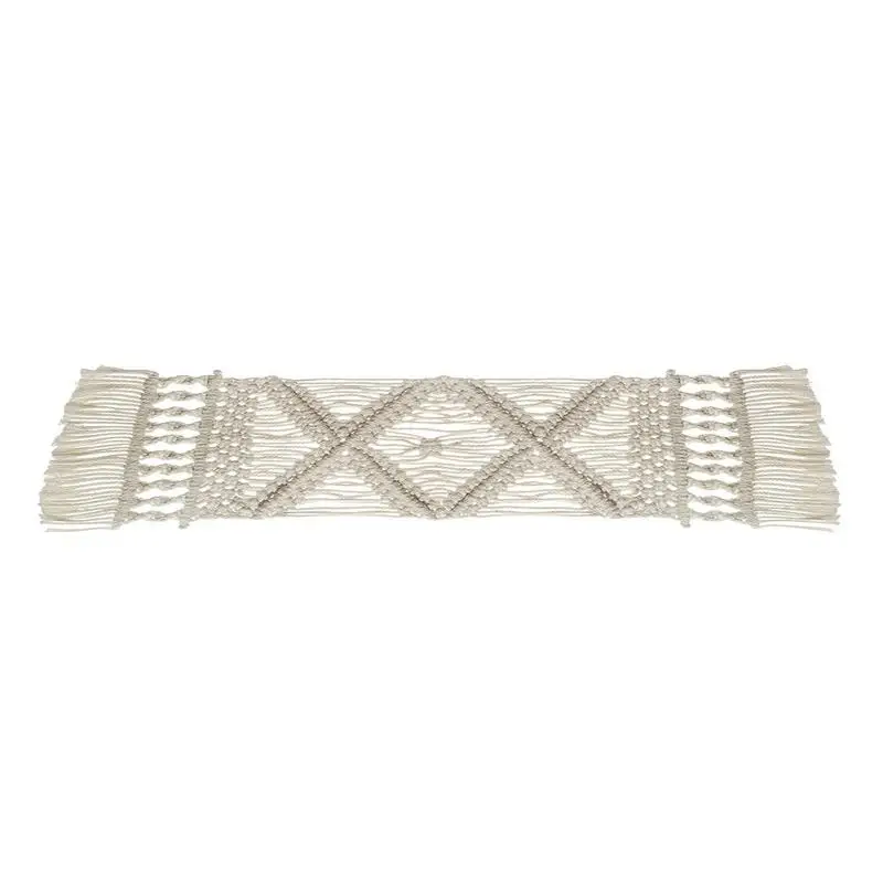 

Macrame Placemat Table Runners Bohemia Tablecloth Table Mat Handmade Cotton Braid Non-slip Insulation Mats For Kitchen Placemat