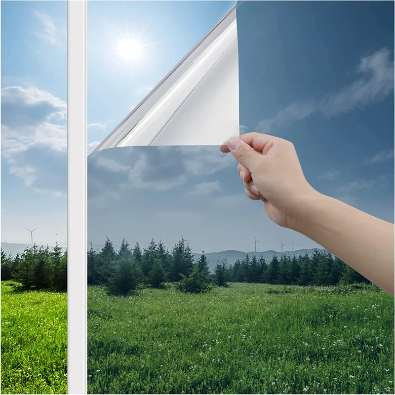

Household One-way Mirror Vinyl Adhesive Window Film Privacy Sun Protection and Shading Glass Sticker Detachable Color Film