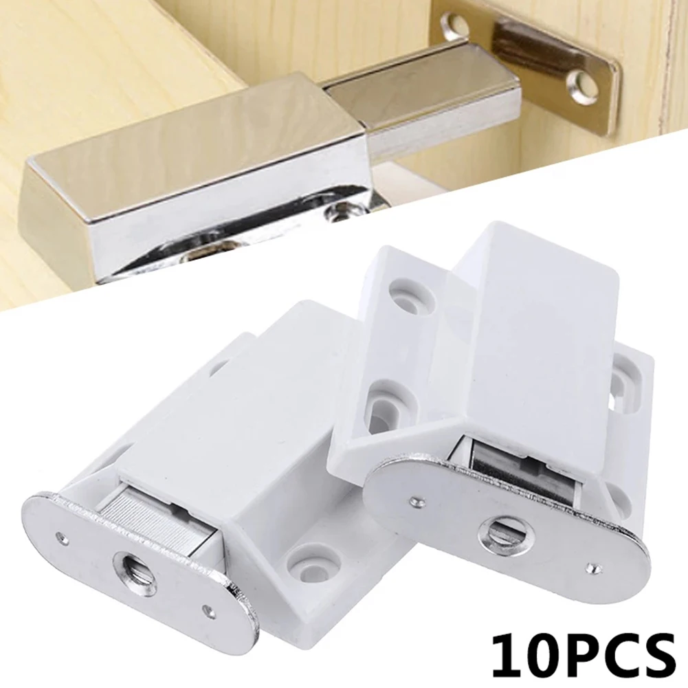 

10 Pcs Magnetic Pressure Catches & Counterplates Push Type Rebound Double-door Magnetic Attraction Glass Door