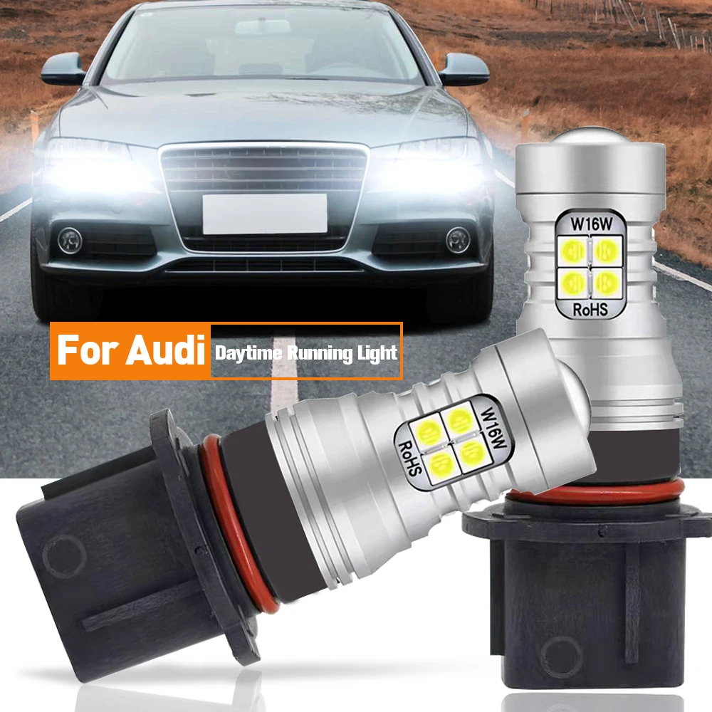 

2pcs LED Daytime Running Light DRL Bulb Lamp P13W Canbus Error Free For Audi Q5 8R 2008-2016 A4 B8 2008 2009 2010 2011 2012