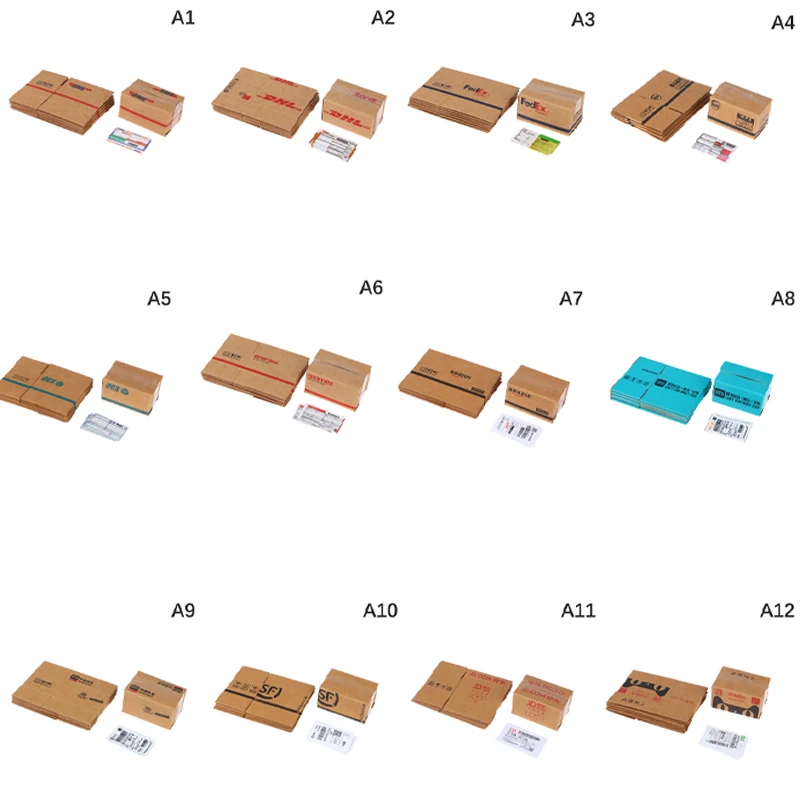 

Миниатюры для кукольного домика, мини-Экспресс-коробка, модель игрушек, бумажная коробка для ролевых игр, декор кукольного домика, 6 шт./комплект, 1:12