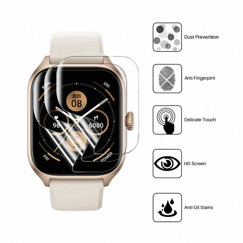 3 шт. Пленка из гелия TPU для защиты экрана смарт-часов Huami Amazfit GTS 4 2 mini и GTR 3 Pro Soft (не стекло)