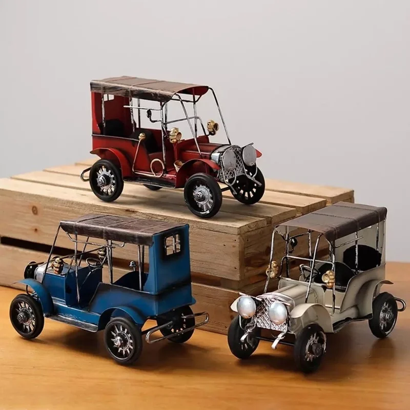 

Старинная железная художественная модель старого автомобиля, настольное украшение, коллекционная игрушка для детей, подарок