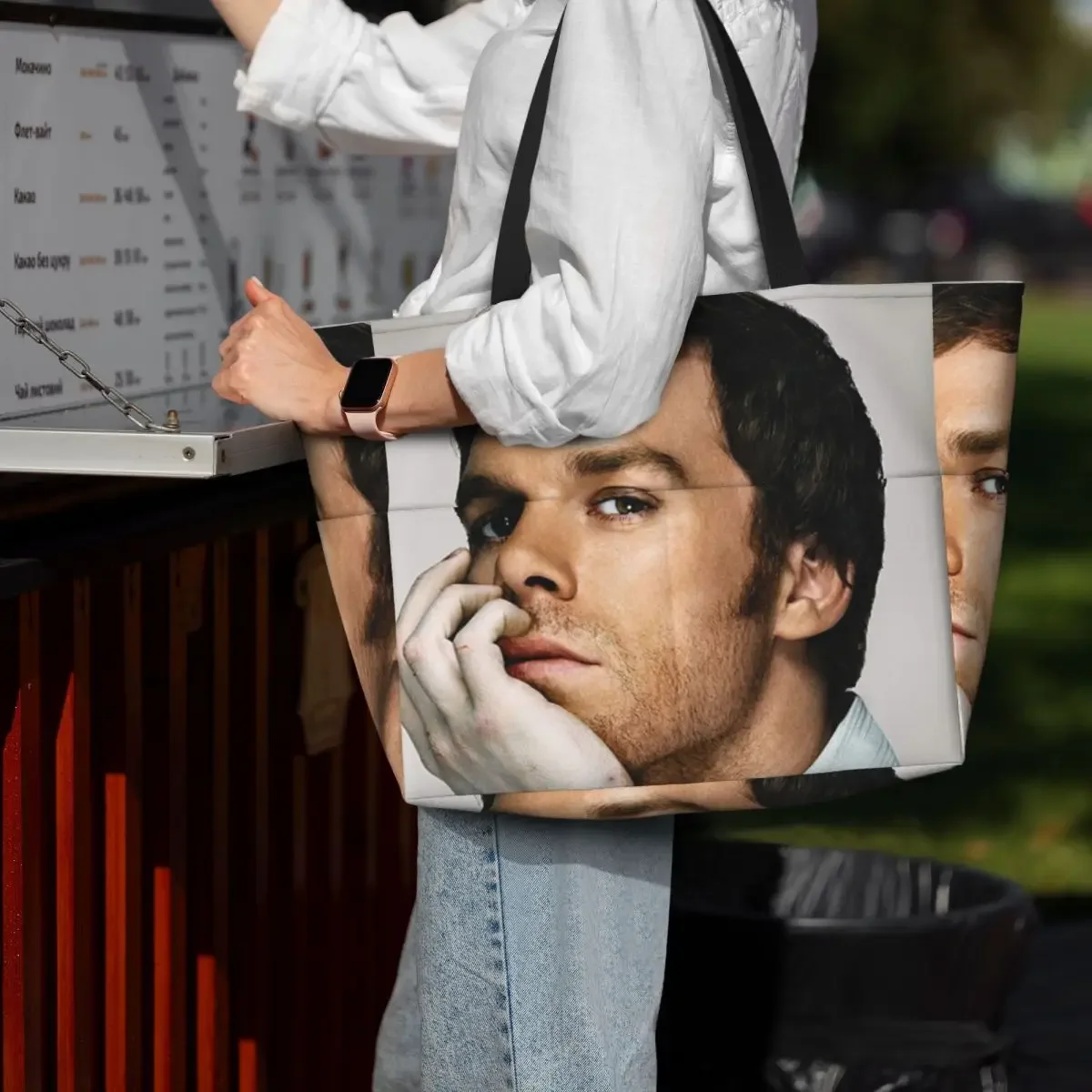 Фото Пляжная сумка-тоут Dexter Morgan Movies, большая спортивная сумка для спортзала и йоги, женская дорожная сумка, сумка для фитнеса №5