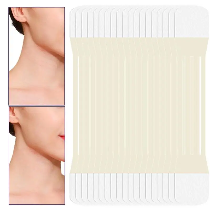 

20 шт., невидимые наклейки для лица, лента для подтяжки шеи, наклейки для подтяжки кожи лица с двойным подбородком