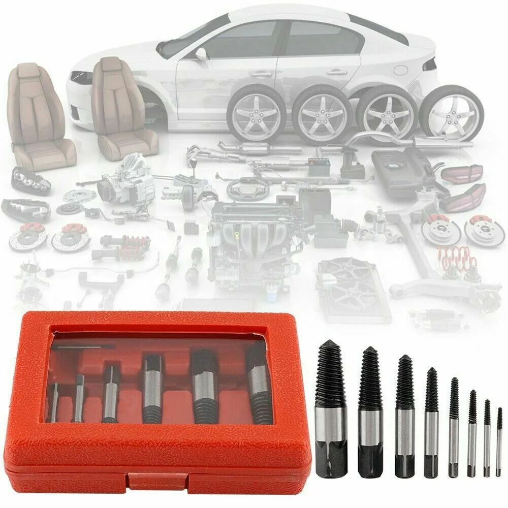 

8pcs Broken Damaged Screwdriver Extractor Drill Bit Alloy Steel Double Side Screw Center Drill Bits Removal Tools Set