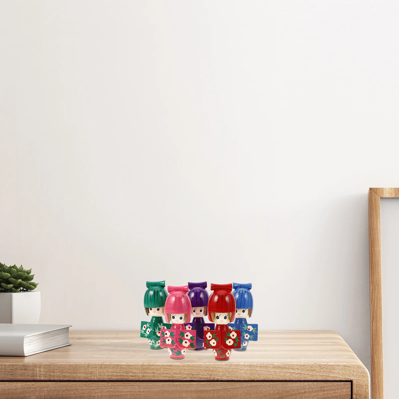 5 шт. кимоно куклы японские самурай мини домашняя деревянная фигурка сувениры