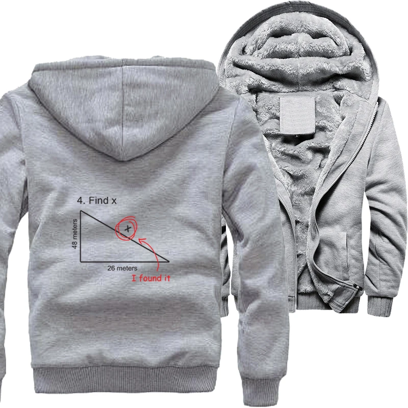 

Math Study Find X I Found It Jackets For Men Warm Thicken Bomber Jacket Zip Up Hoodie Winter Fleece Sweatshirts Hooded Outerwear