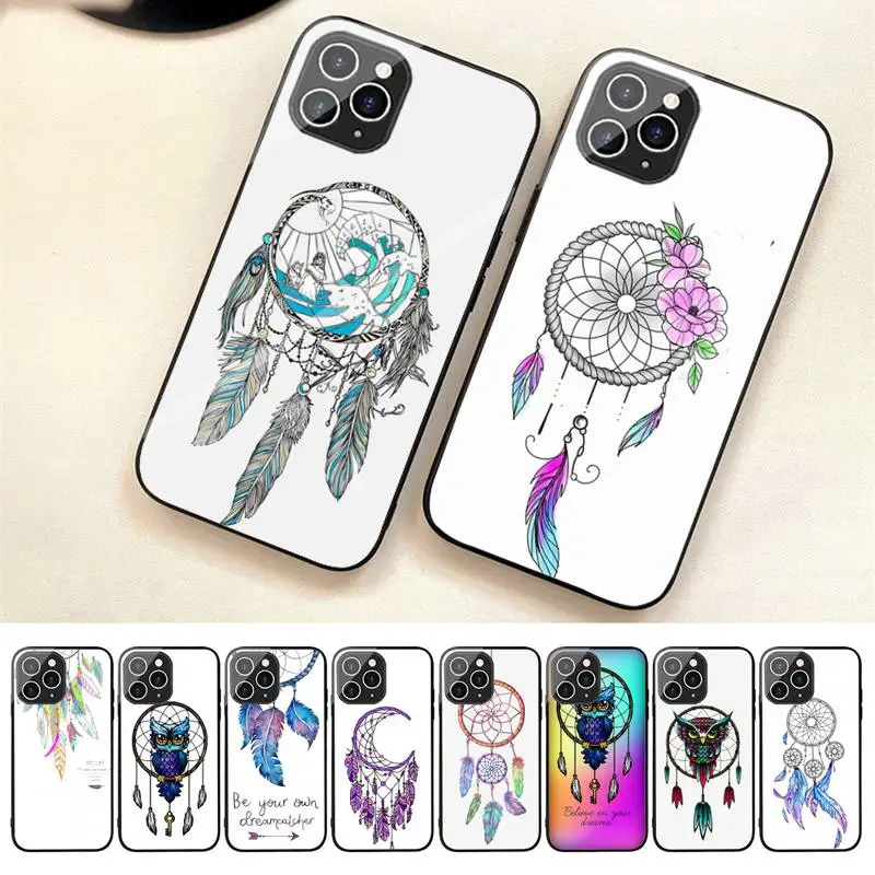 

Dream Catcher Drawings Feather Owl Phone Case For Iphone 7 8 Plus X Xr Xs 11 12 13 Se2020 Mini 14 Pro Max Tempered Glass Fundas