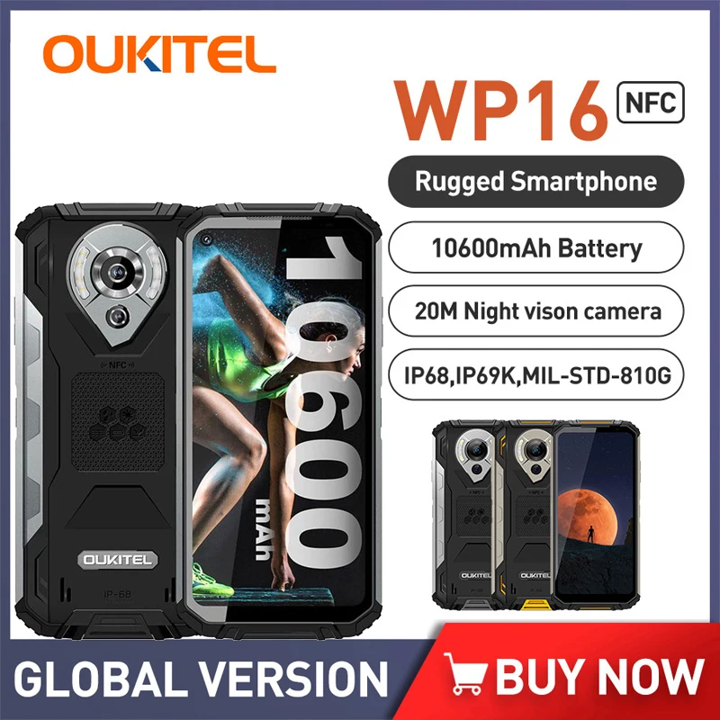 телефоны смартфоны Oukitel WP16 nfc смартфон защищенный смартфон 6.4