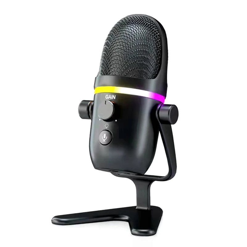 

Конденсаторный USB-микрофон RGB для киберспорта, игровой микрофон для компьютера, микрофон для записи