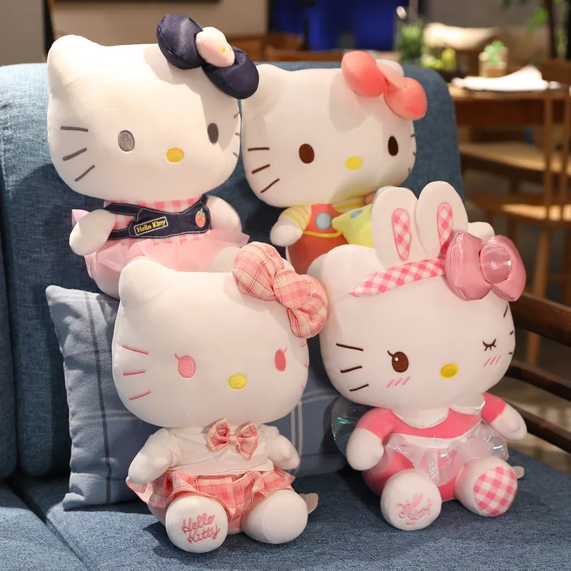 

32cm New Kawaii Hello Kitty Plush Toys Big Size Cat Pillow Sanrio Stuffed Toy Cat Doll Anime Figure Toys Anime Doll Kid Baby