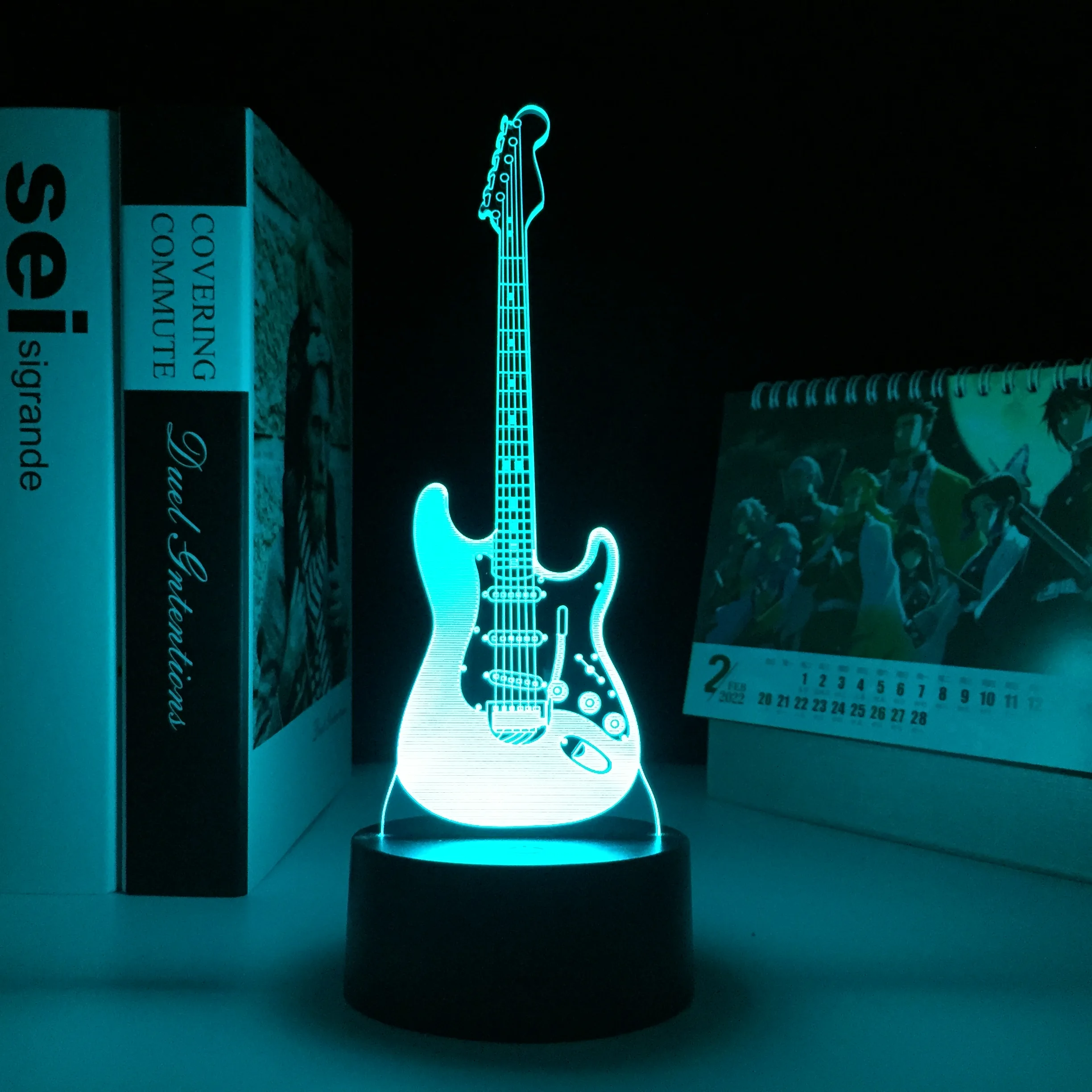 3D электрическая гитара ночник USB настольная лампа для музыкальных энтузиастов