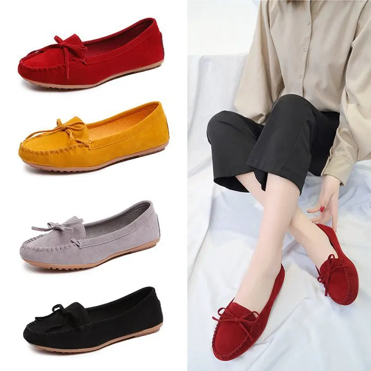 Spring and Summer Women's Flat Shoes Simple and Fashionable Suede  Loafers Lightweight Soft Sole Comfortable Women's Flat Shoes