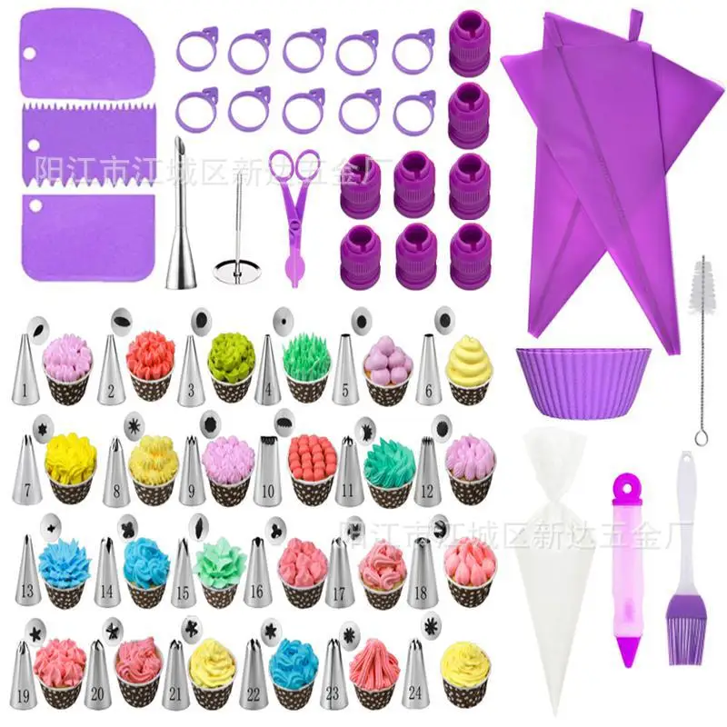 Набор инструментов для выпечки, 86 шт., кондитерские мешки с нумером, наконечник для кондитерских изделий, инструмент для украшения торта, ручка для кондитерских изделий, силиконовый галстук, кухонные силиконовые формы