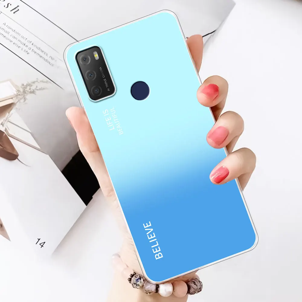 For TCL 20E Case Marble Clear Silicone Soft Transparent Fashion Cover Coque 20Y Protect Phone Funda