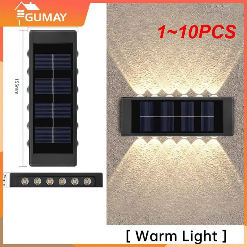 

1~10PCS Solar Wall Lamp Outdoor Waterproof Solar Lights Up And Down Luminous Lighting For Garden Street Landscape Balcony