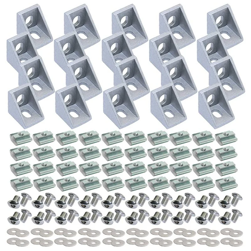 

Aluminum Profile Connector Set, Corner Bracket, T Nuts For Slot 6Mm 20S Aluminum Rail Accessories
