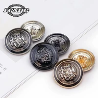 10pcslot 152025mm european retro crown clothing buttons black metal jacket buttons supplies for sewing fashion coat buttons