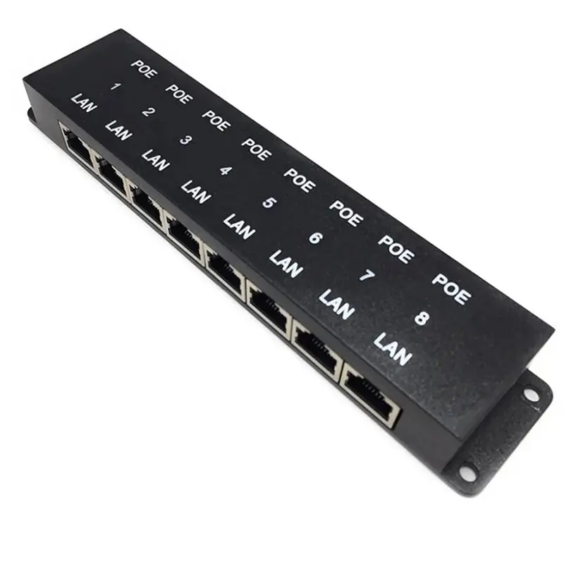 Фото ABRI-2X POE-8 Пассивный 8-портовый PoE-инжектор 100 Мбит/с, блок питания Ethernet для IP-камер, беспроводных точек доступа, устройств PoE 24В/48В №4